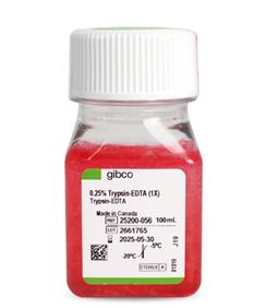 胰酶細(xì)胞消化液（0.25%胰酶，含EDTA，含酚紅）Gibco